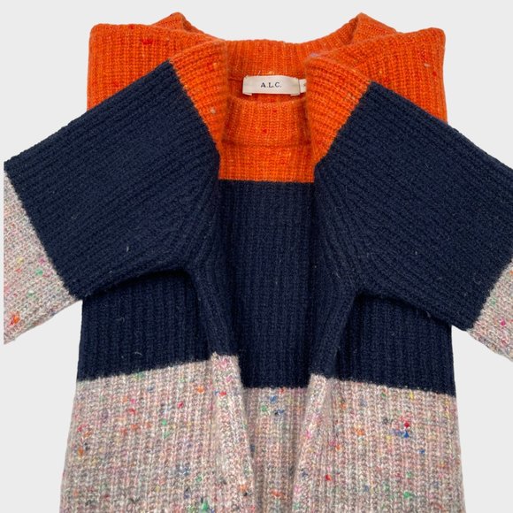 A.L.C. Georgina Colorblock Stripe Wool Cashmere Striped Sweater Women's Size XS - Picture 6 of 13